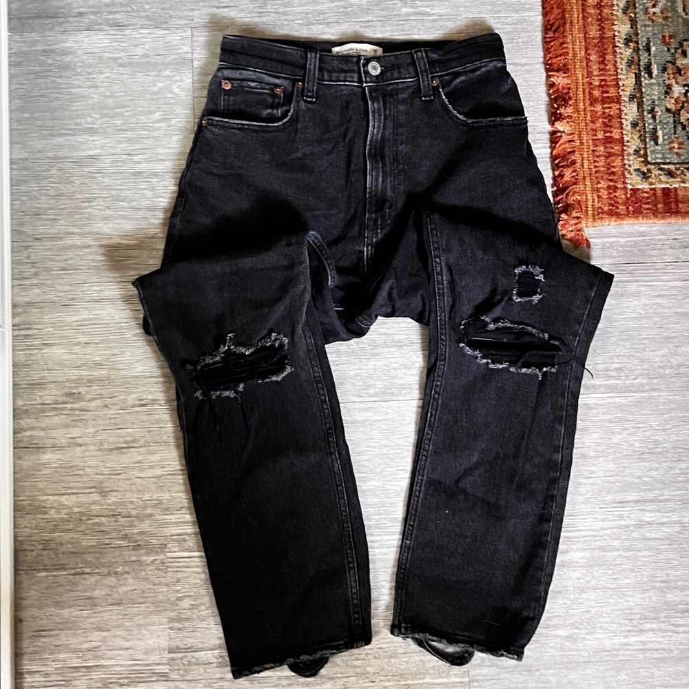 A&F BLACK CURVE LOVE JEANS